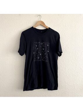 Black Short Sleeve Tee with Graphic Design